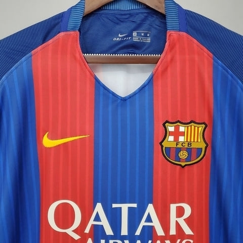 Camisola Barcelona Retrô 2016/2017 Azul e Vermelha -