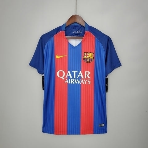 Camisola Barcelona Retrô 2016/2017 Azul e Vermelha -