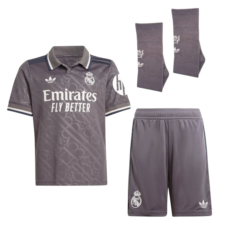 Kit Criança Real Madrid Terceiro Equipamento 24/25