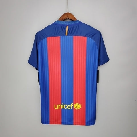 Camisola Barcelona Retrô 2016/2017 Azul e Vermelha -