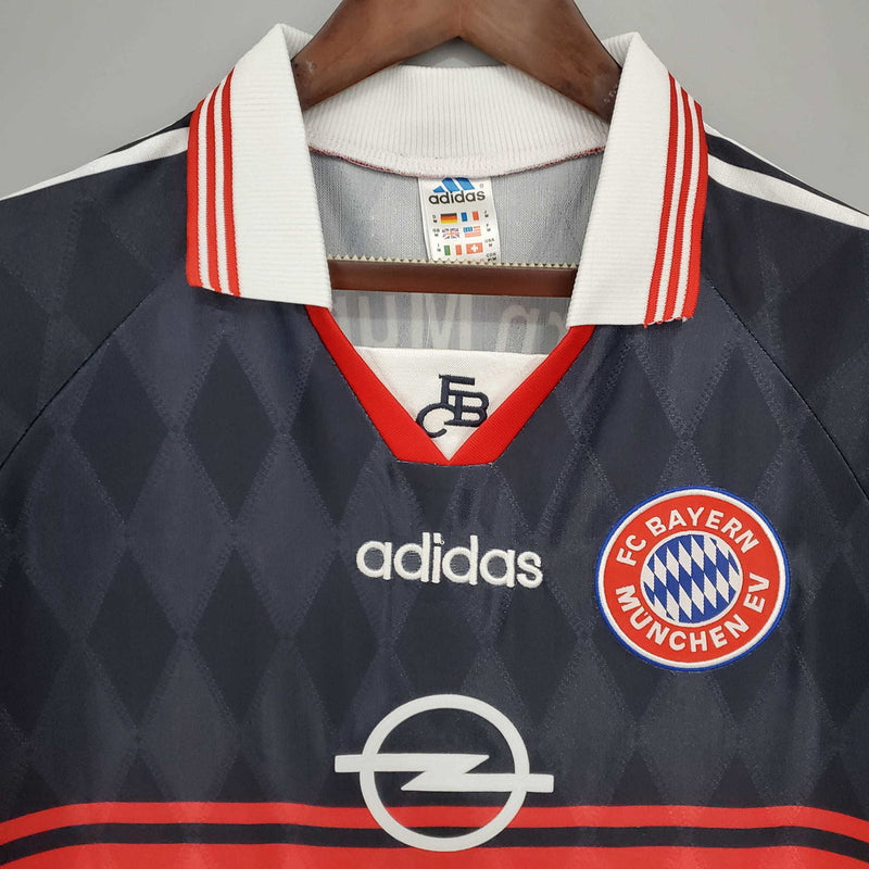 Camisola Bayern Retrô 1997/1999 - Preta e Vermelha