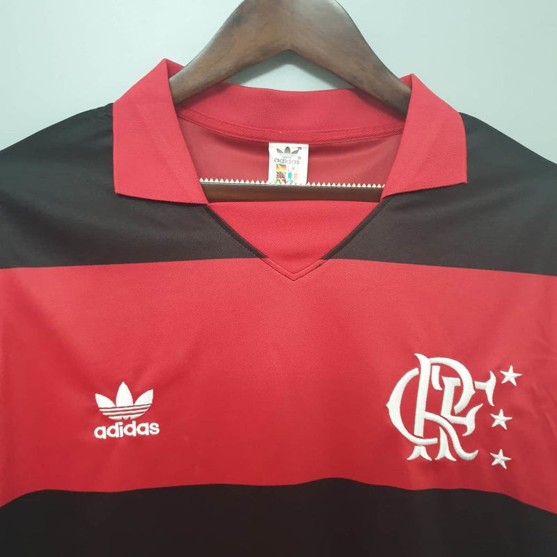 Camisola Flamengo Retrô 1982 Vermelha e Preta -