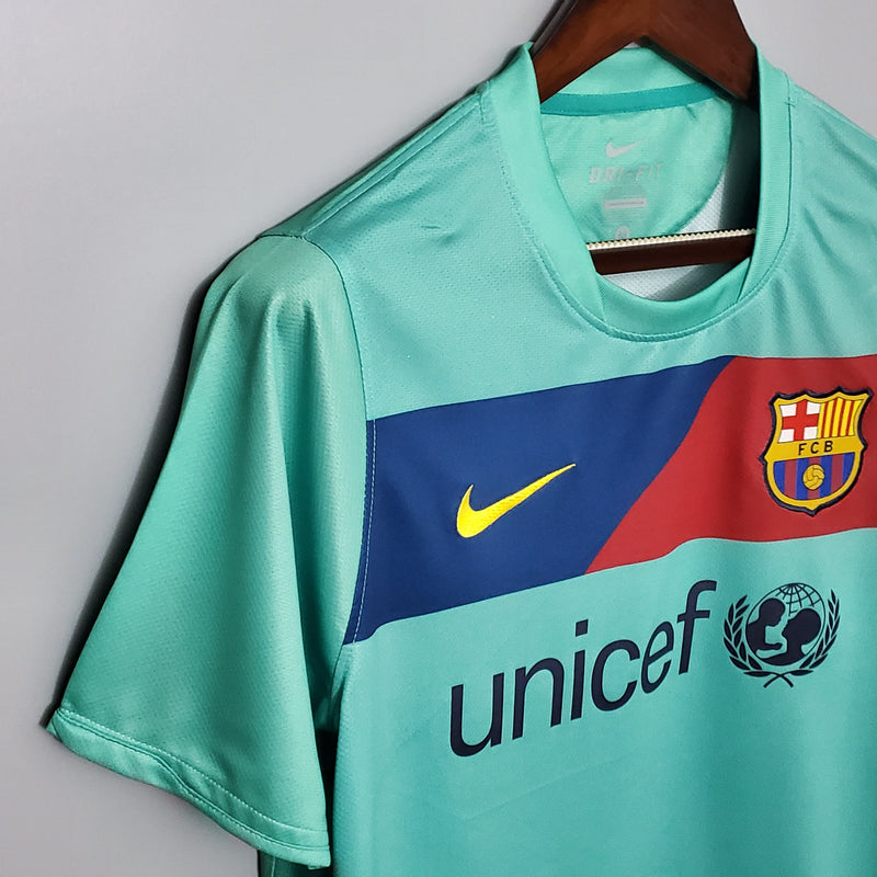 Camisola Barcelona Away 10/11 - Azul e Grená