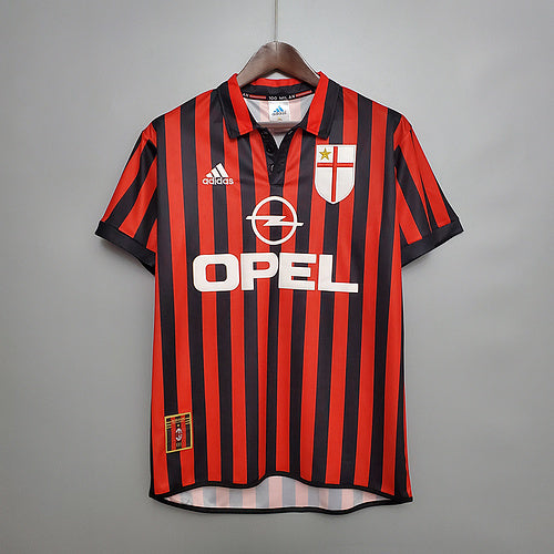 Camisola AC Milan Retrô 1999/2000 - Vermelha e Preta